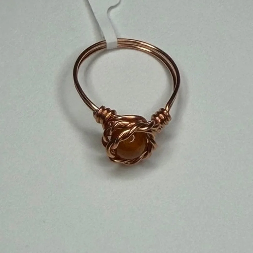 Carnelian ring copper handmade 7